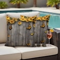 thumbnail image 4 of Yellow Sunflower Outdoor Waterproof Pillow Covers, Butterfly Spring Floral Wooden Grain Decorative Square Throw Pillowcase Sofa Cushion Sham for Patio/Couch/Chair, 18"x18" 2 Pack, 4 of 8