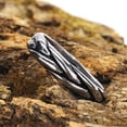 thumbnail image 4 of HIJONES Men Women's Braided Cross Stainless Steel Statement Ring Band Finger Jewelry Silver Size 11, 4 of 5