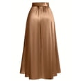 thumbnail image 5 of Women's Vintage Style Midi Skirt with Hidden Side Pockets and Flared Hem, Soft Stretch Fabric for All Day Comfort Khaki L, 5 of 7