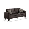 thumbnail image 6 of Pemberly Row 18.5" Contemporary Fabric Sofa with 2 Pillows in Chocolate, 6 of 6