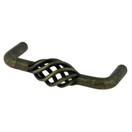 3  Rustic Bird Cage Pull Dark Antique Brass