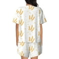 thumbnail image 3 of Picia Wheat Pajamas Sets for Women Soft Short-Sleeved Pjs with Lounge Shorts Two Piece Sleepwear-4X-Large, 3 of 9
