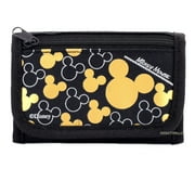 Disney Mickey Mouse Black Gold Trifold Wallet