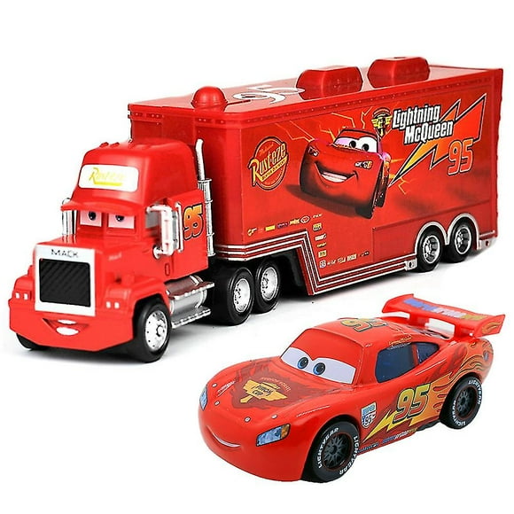 Cars Movie Mcqueen The King Chick Hicks Mack Truck Uncle Truck & Sports Car Toys Set Kids Gifts