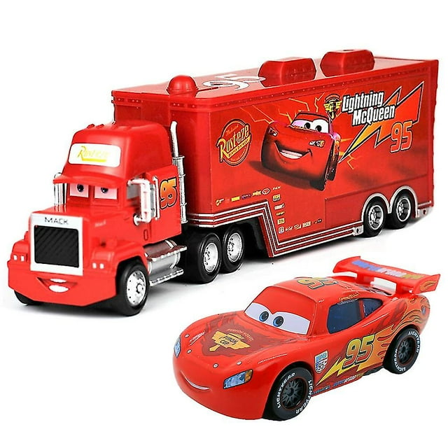 Movie Cars 2 3 Personajes Lightning Mcqueen & The King & Chick Hicks & Mack Truck Uncle Metal Die-cast Toy Cars Modelo Vehical para niños Regalos