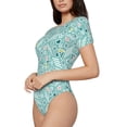 thumbnail image 2 of Naloa Geometric Elements Women's Short-Sleeved Onesie, One-Piece Swimsuit for Parties, dates, clubs - XX-Large, 2 of 9