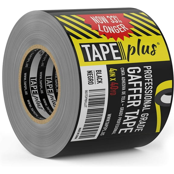 Black Gaffers Tape - 4in x 40Yds - Get 33% More! High End Professional Grade - Gaffer Tape is The Perfect Alternative to Duct Tape, Electrical Tape, and Other Adhesives