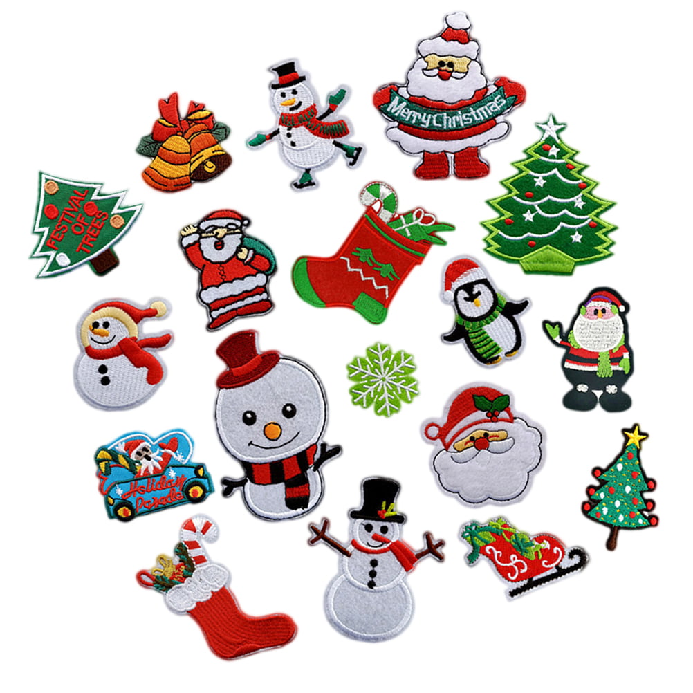 8.5" Santa train candy bead sequin applique sewing patch crafts Xmas Christmas