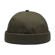 Dress Choice Quick Dry Brimless Hat Lightweight Cap Sailor Rolled Cuff Harbour Hat Casual Skull Docker Beanie Cap for Men Women