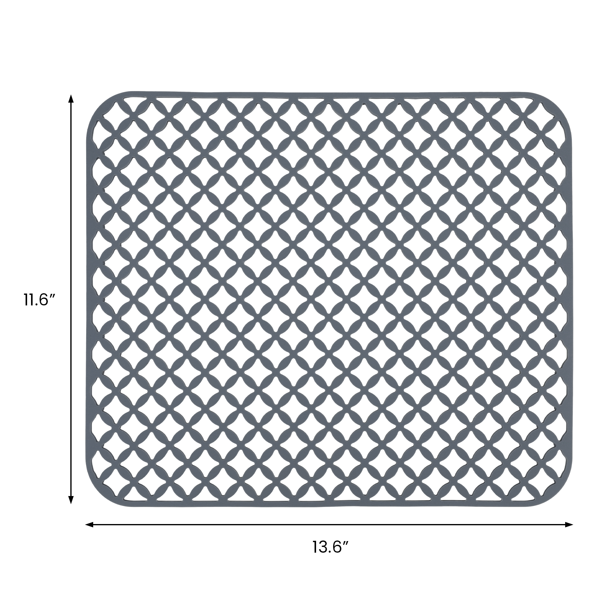 Unique Bargains Hollow Design Easy Clean Kitchen Counter Mat Gray 13.6*11.6*0.35 inch