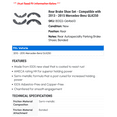 thumbnail image 2 of Rear Brake Shoe Set - Compatible with 2013 - 2015 Mercedes-Benz GLK250 2014, 2 of 2