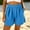 Blue women plus size shorts a1, variant on Cagogo Women Plus Size Elastic Waist Shorts Solid Casual Loose Lounge Workout Active Summer Beachwear Trousers, Beige XL