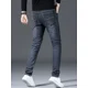 thumbnail image 2 of Pantalones vaqueros ajustados para hombre, pantalones vaqueros ajustados para hombre, ropa de trabajo, ajustados, informales, de talla grande, elásticos, clásicos, de lujo, 2 of 5