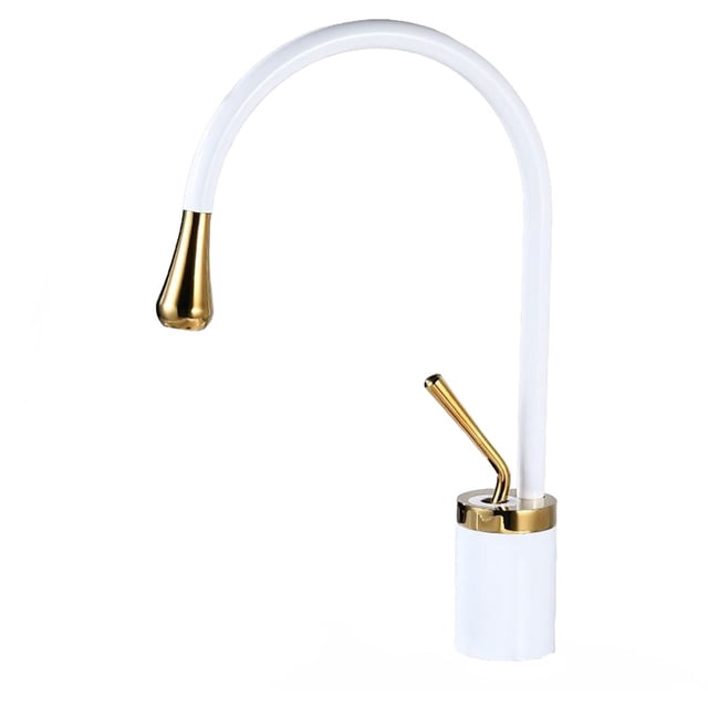 Basin Faucet Single Lever 360 Rotation Spout Modern Steel Mixer Tap For Kitchen