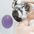 thumbnail image 2 of Unique Bargains 1 Pc Handle Hair Shampoo Brush for Head Massage 3.54"x3.15"x2.95" Purple, 2 of 6