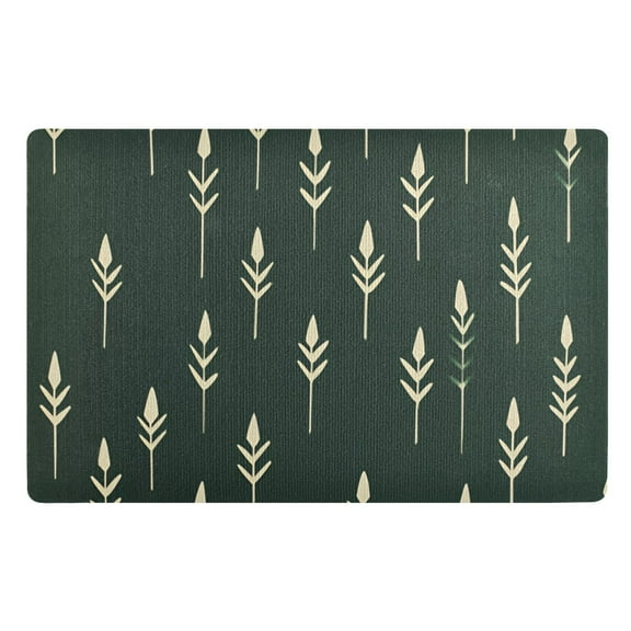 Yayeee Doormat for Indoor Entrance 32" x 20" Non Slippery Floor Rug, Dark Green Plants