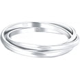 thumbnail image 2 of 925 Sterling Silver Ring Triple Interlocked Rolling Hig, 2 of 3