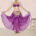 thumbnail image 3 of Traje de danza del vientre morado brillante con lentejuelas bordadas para mujer, 3 of 8