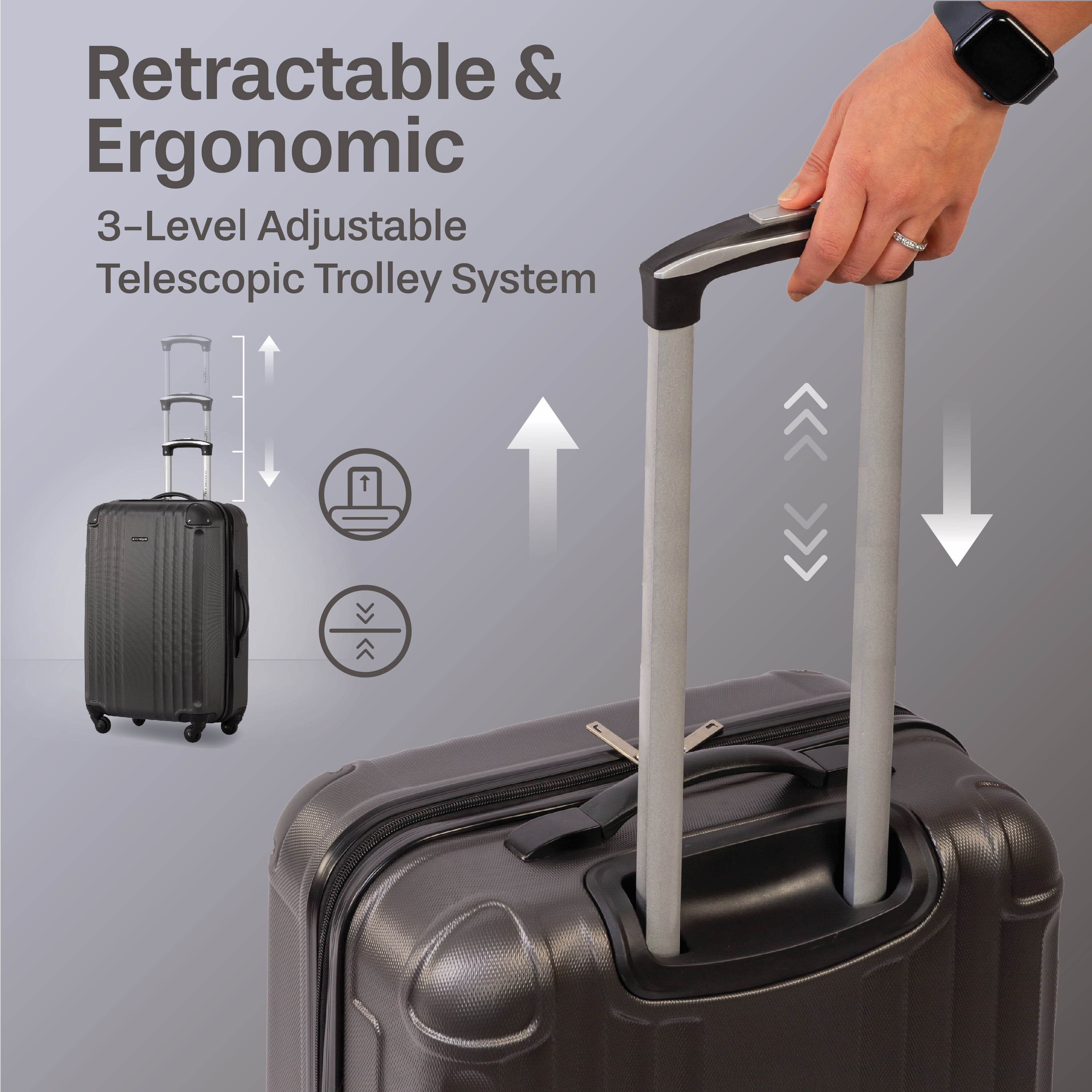 Jetstream Southbound 28 Inch Hardside Expandable Large Checked Luggage, Rolling Travel Suitcase with Spinner Wheels