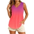 thumbnail image 2 of Molidfa Women's V-Neck Sleeveless Gradient Color Relaxed Fit Casual Cami Modern Summer Top, 2 of 5