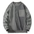 thumbnail image 2 of Yanghang Oversized Hoodies Men Casual Fashion Long Sleeve Pockets Splice Pullover Crewneck Sweatshirt On Clearance, 2 of 4
