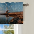 thumbnail image 5 of 1 Panel Ocean Coastal Kitchen Valance Curtains for Windows, Nature Sky Cloud Lighthouse Window Treatment Rod Pocket Drapes Valances for Bathroom, 54" X 18", 5 of 6