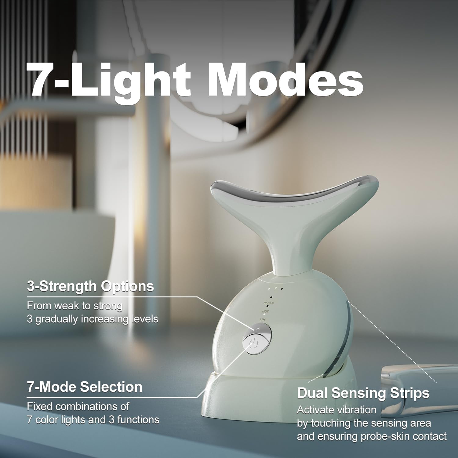 CNV pro  7 in 1 Face Massager Tool, Red Light Therapy for Face and Neck, Portable Face Lift Device, Neck Massager for Double Chin Reducer