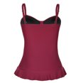 thumbnail image 4 of Hilor Womens 50's Retro Ruched Tankini Tops Ruffle Hem Swimsuit Tops, 4 of 4