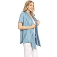 thumbnail image 2 of Women's  Basic Casual Solid Short Sleeve Open Front Cardigan (S-3X), 2 of 4