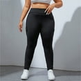 thumbnail image 4 of Pantalones de yoga para mujer con cintura ancha y pernera acampanada - Nailon/spandex, S-XXL, cintura alta, color liso, ropa deportiva, 4 of 6