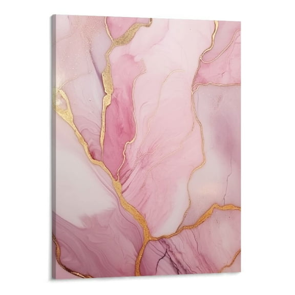 PRATYUS Canvas Wall Art Picture 16x20in for Living Room Bedroom Fall Decor Pink Marble 16x20in