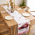 thumbnail image 3 of Valentine's Day Table Runner 36 Inches Long Farmhouse Dress Scarves, Pink Roses Car Love Hearts Romantic Dining Tablerunner for Coffee Table/Kitchen Island/Party Décor, Small 13" x 36", 3 of 8