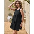 thumbnail image 3 of DARING DIVA Women's Gingham Flowy Swing Plaid Tiered Short Dresses L Black, 3 of 6