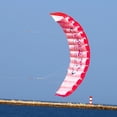 thumbnail image 4 of Lutabuo Dual Line Stunt Parafoil Parachute Rainbow Sports Beach Kite (Red), 4 of 4
