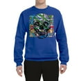 thumbnail image 2 of Wild Bobby, Colorful Abstract Skull Face Streetwear Unisex Crewneck Graphic Sweatshirt, Royal, 3XL, 2 of 3