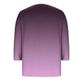 thumbnail image 5 of Plus Size Women's Pleated Tunic Tops Fall Long Sleeve Blouses Fashion Curved Hem Shirts Dressy Casual Purple XXL, 5 of 5