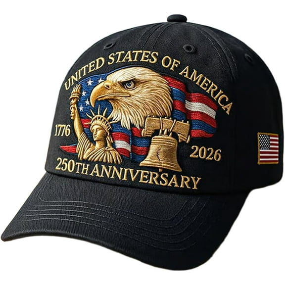 Eagle – United States 250th Anniversary Hat, Adjustable Patriotic Baseball Cap with Bald Eagle Printed, for Veterans