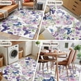 thumbnail image 5 of Pink Flowers Area Rugs 4'x6', Washable Small Throw Rugs for Office Bathroom, Spring Floral Purple Butterflies Watercolor Indoor Outdoor Rug Non-Slip Low Pile Carpet Runner Reversible Floor Mats, 5 of 8