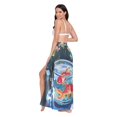 thumbnail image 3 of FORMRS Womens Long Sarong Beach Wrap Semi-Sheer Bikini Skirt Bathing Swimsuit Cover Up, Red Goldfish, 3 of 7