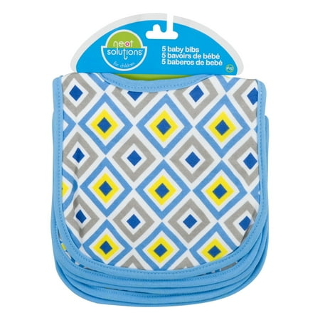 Graphic Print Knit Terry Bibs 5-pack, Bl