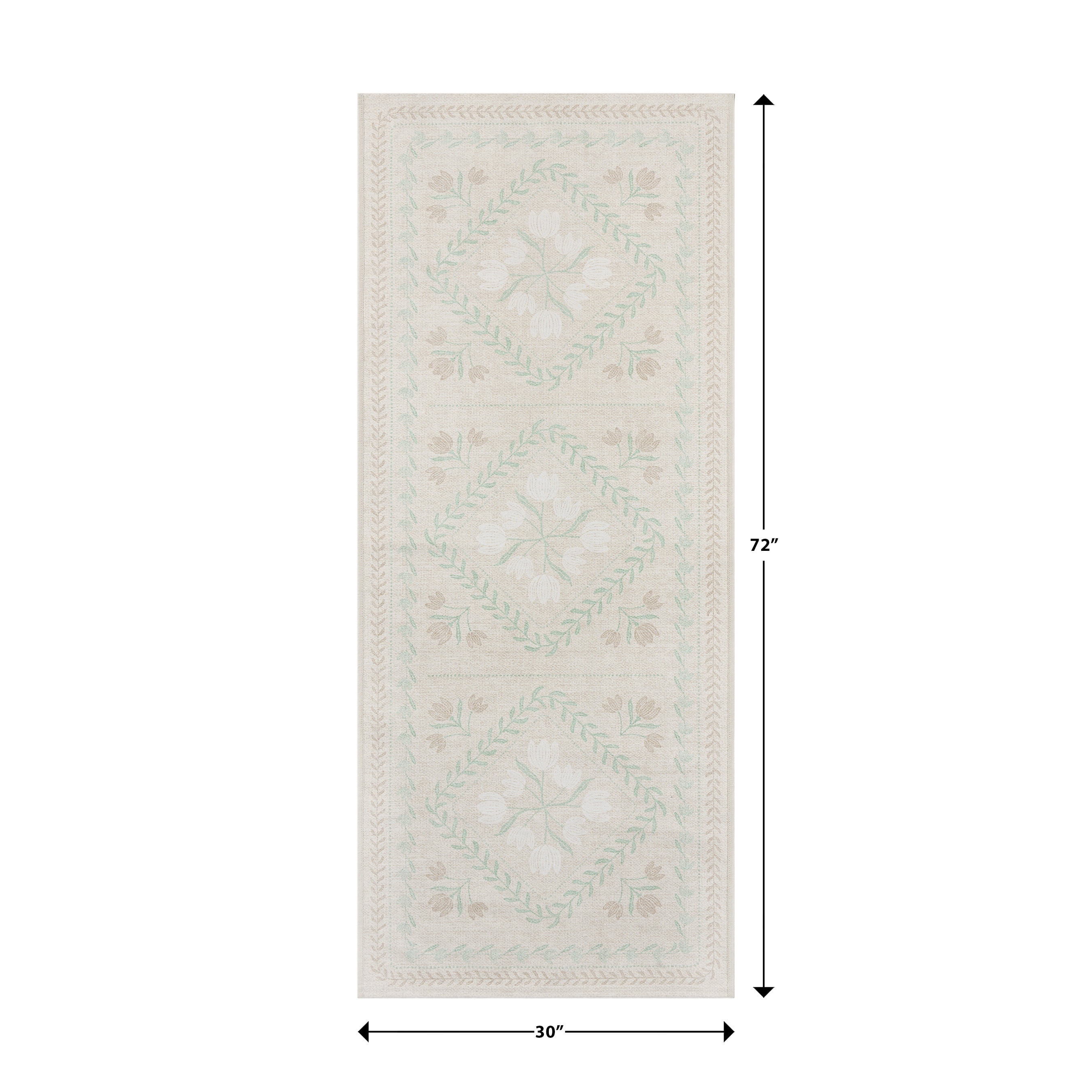 Better Homes & Gardens Neutral Soliel Floral 30" x 72" Runner Rug