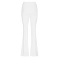 thumbnail image 4 of Jxximdong Leggings for Women, Stretch High Waist Leggings Regular Solid Flared Pants Active Workout Yoga Pants Trousers, White Women's Yoga Pants, 4 of 5