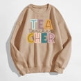 thumbnail image 5 of Chandail en Molleton Imprimé à Col Rond pour Femmes Chandail Décontracté à Manches Longues pour Enseignants Étudiants Vacances Collation des Grades Anniversaire Automne Hiver Blouse Douce et Confortable, 5 of 5