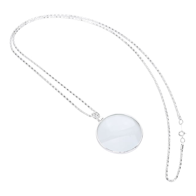 Reading Magnifier,5X Alloy Necklace Magnifying Magnifying Glasswith Chain Necklace Magnifying Glass Highly Versatile