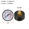 thumbnail image 4 of Manómetro Seco 0-180 PSI/0-20 BAR Escala Dual, Dial de 1.8", Montaje Trasero Central NPT Macho, 4 of 4