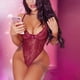 thumbnail image 4 of Lencería sexy para mujer, diseño de malla de encaje, mono con tirantes y hueco, blanco, S tholdsy XX000148-01, 4 of 7