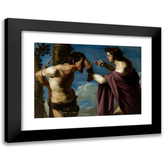 Bartolomeo Manfredi 14x11 Black Modern Framed Museum Art Print Titled - Apollo and Marsyas (1616-20)