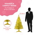 thumbnail image 6 of Mayhihi Gold 4ft Artificial Unlit Christmas Tree Mini Tinsel Style With 50 Warm String Lights For Indoor Holiday Display, 6 of 7