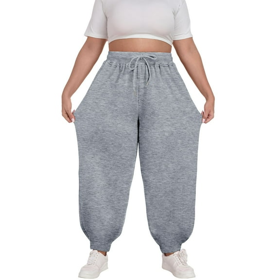 BILIKEYU Women's Plus Size Daily Elastic Waist Casual Loose Long Sweatpants, Sweatpants Women, Fall Outfits for Women, Womens Pants