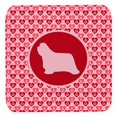 thumbnail image 1 of Bearded Collie Valentine Hearts Foam Coasters - Set 4, 3.5 x 3.5 In., 1 of 1